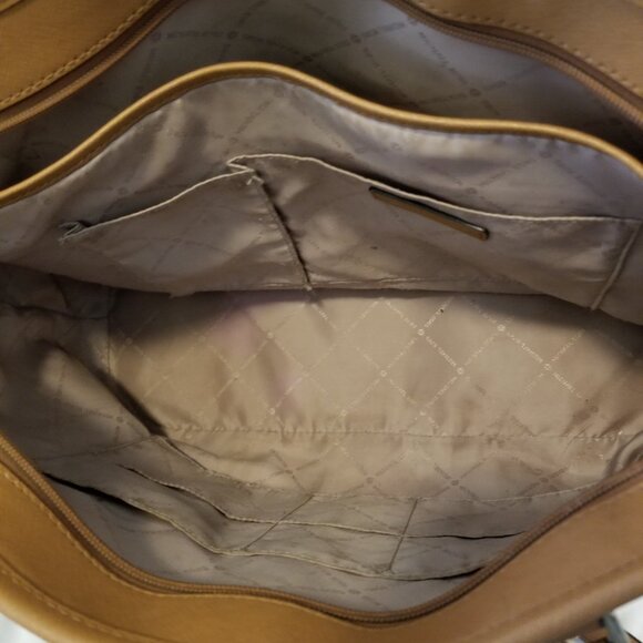 Michael Kors Signature MK Brown & Tan Large Tote Purse - Picture 14 of 14